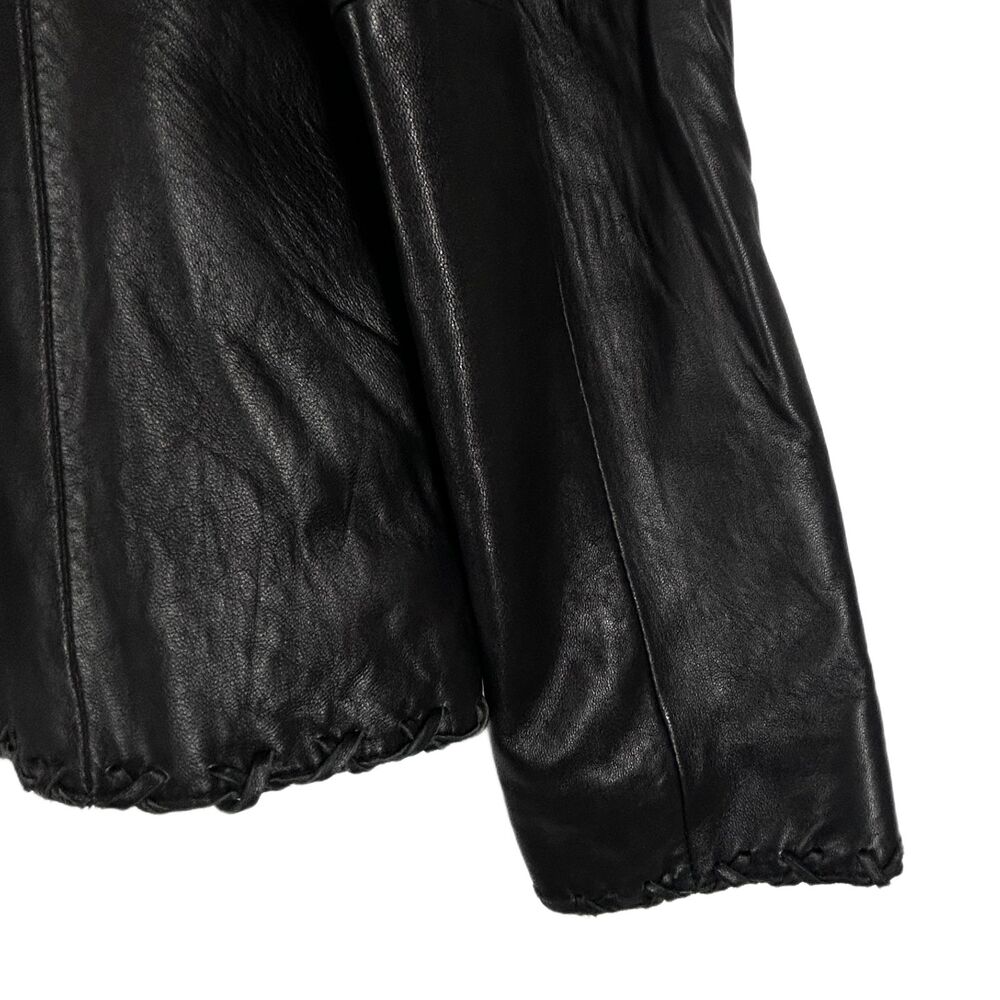 ๐ Jones New York Butter Soft Black Leather Jacket M Elegant Western Vibes - Picture 6 of 10